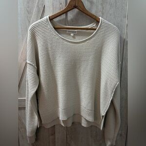 Lucky Brand Cream Textured Top – Size Large